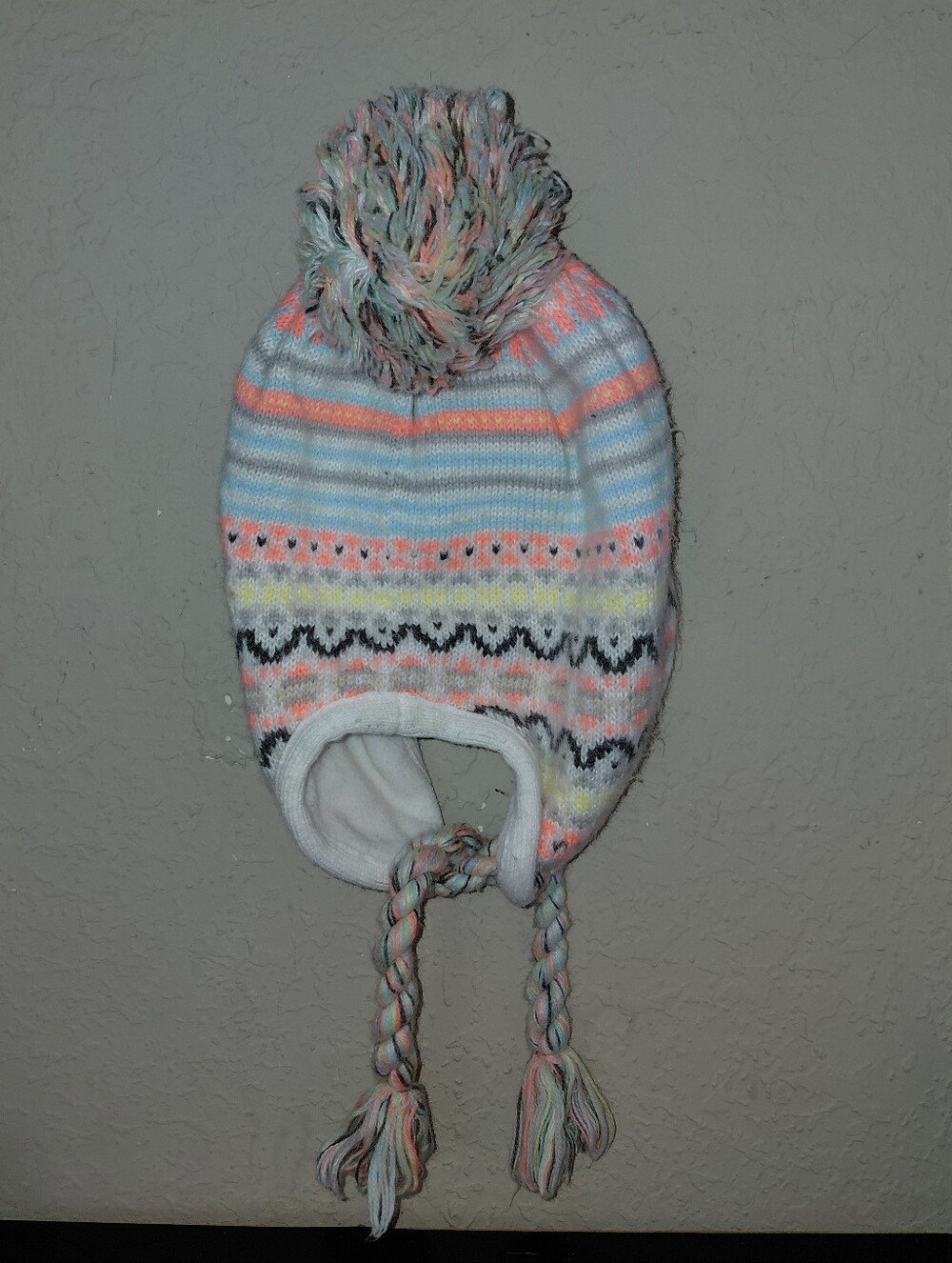 Joe Boxer Multicolor Pom Pom Earflap Beanie Hat - Cozy Winter Accessory